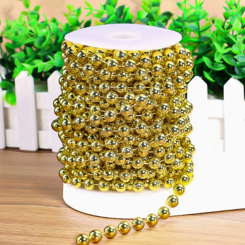 6-14mm Artificial Pearl Bead Garland Strand, Continuous Plastic Pearl String for Wedding Party Decor, DIY Craft, Wreath & Bouquet Embellishment