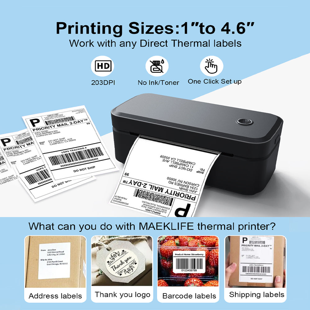 X4 Express Multifunction Thermal Label Printer – Thermal Printer for Home, Office & Business, Shipping & Organization Labels