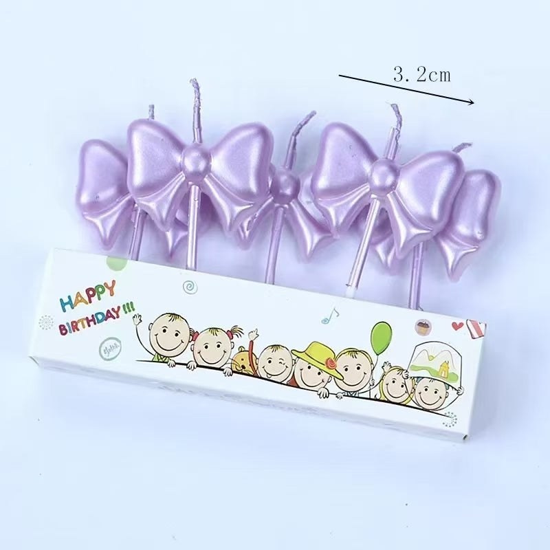 Vibrant Purple Bow-Shaped Candles - Elegant Decorative Candles for Weddings, Birthdays & Special Occasions