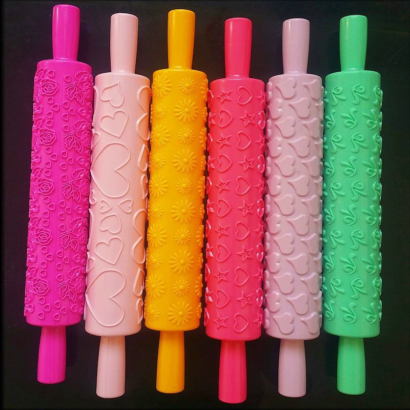 Embossed Fondant Rolling Pins, Patterned Cake Decorating Rollers for Sugarcraft & Cookies, 15 Styles Available