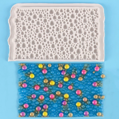 Silicone Beaded & Textured Fondant Mold, Faux Gemstone & Knitted Pattern Mat for Cake Decorating