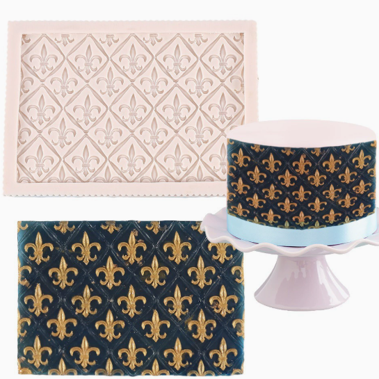 Silicone Beaded & Textured Fondant Mold, Faux Gemstone & Knitted Pattern Mat for Cake Decorating