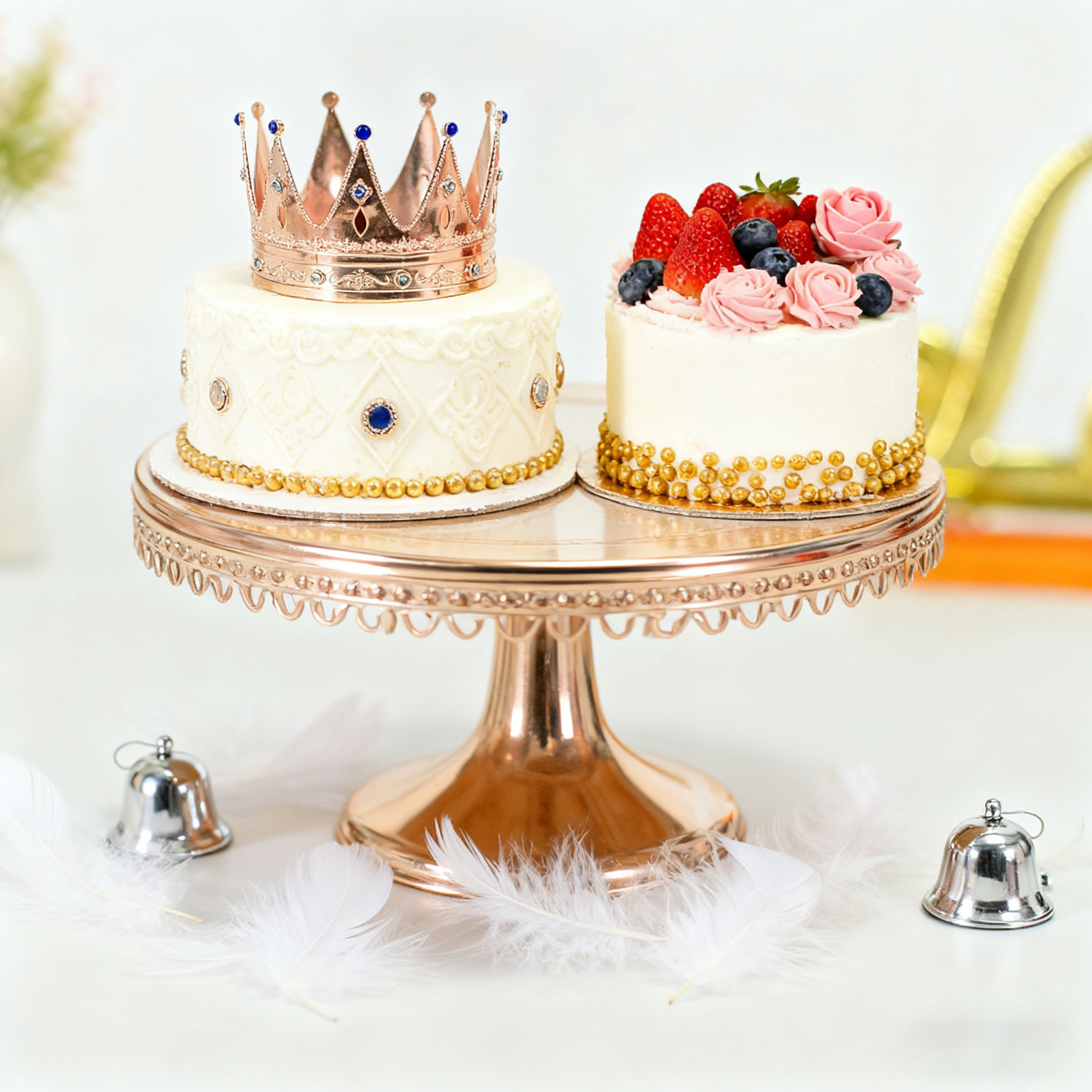 Alloy Crown Decor for Birthday Cake - Round Design, as King's Crown for Role - playing, Party Hair Ornament