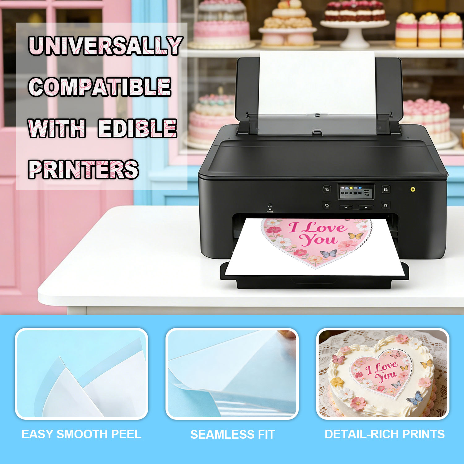 A4 Size 25 Sheets Frosting Sheets Edible Sugar Papers Icing Paper for Cake Decoration 11.7"*8.3 "Cake Decorating Tools