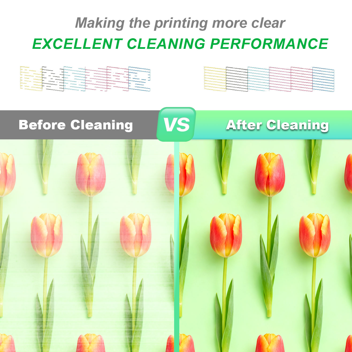 Universal Inkjet Printer Printhead Cleaning Kit: Professional Cleaning Solution & Tools for Most HP/Epson/Canon Printers 100ML