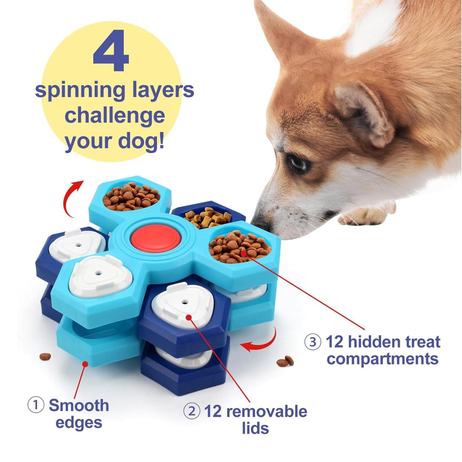 Slow Feeder Dog Bowl PC Interactive Pet Toy Four Layer Design for Safe and Fun Pet Eating