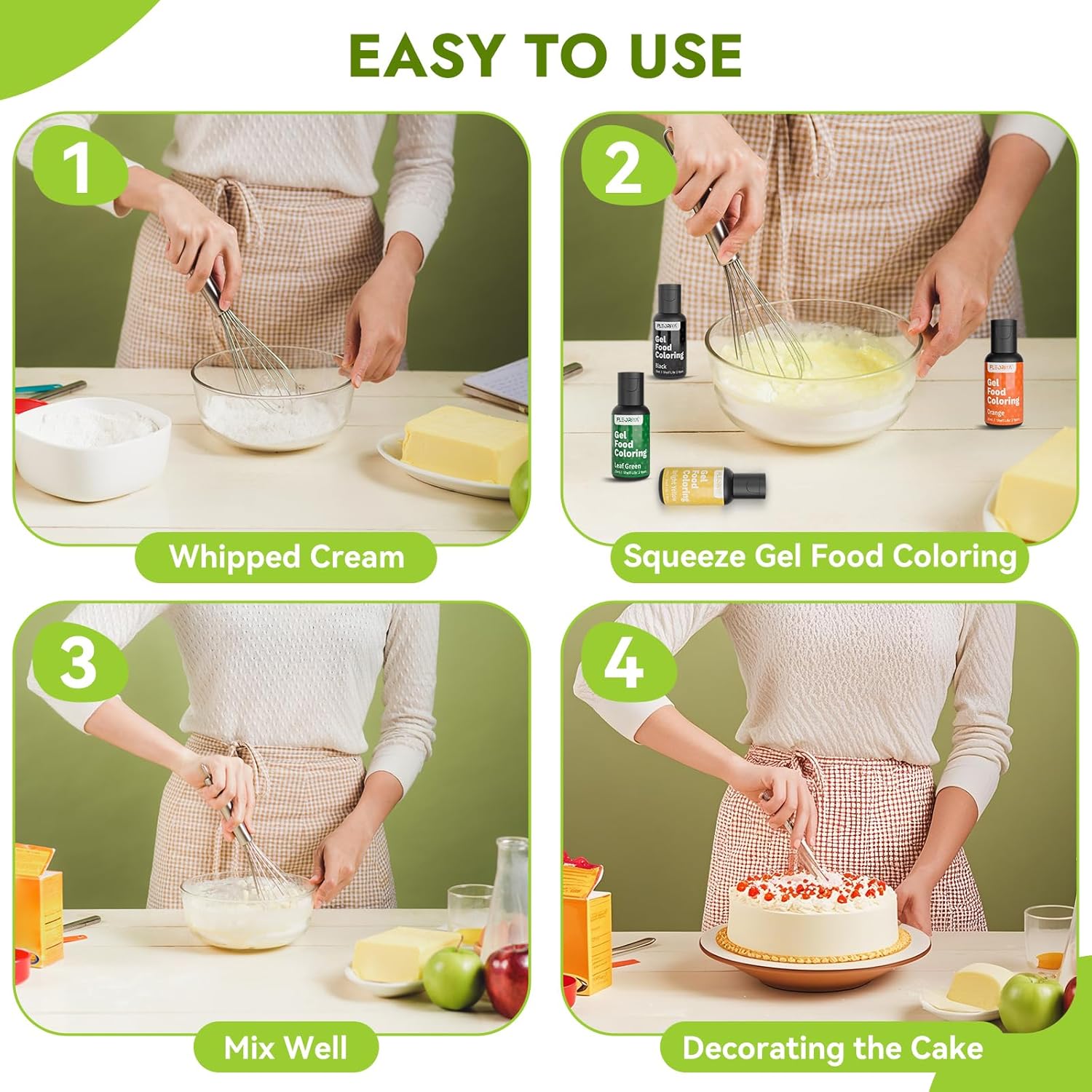 26g Gel Food Coloring,  Food Dye for Easter Cake Cookie Decorating, Baking, Candy Melts, Frosting, Easter Eggs