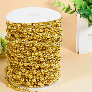 6-14mm Artificial Pearl Bead Garland Strand, Continuous Plastic Pearl String for Wedding Party Decor, DIY Craft, Wreath & Bouquet Embellishment