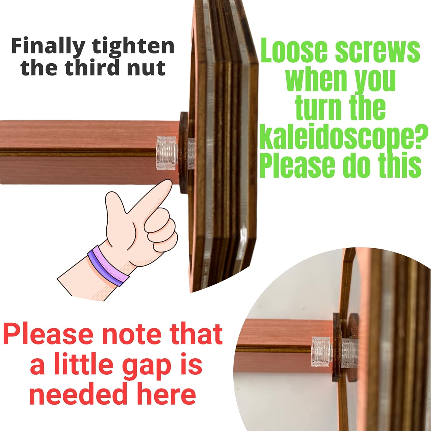 Natural DIY Kaleidoscope Kit for Kids, Newest Outdoor Classic Handmade Education Toys, Magic Wooden Rotating Kaleidoscope Making Set, Best Gift for Nature Lovers (1 Pc Planets)