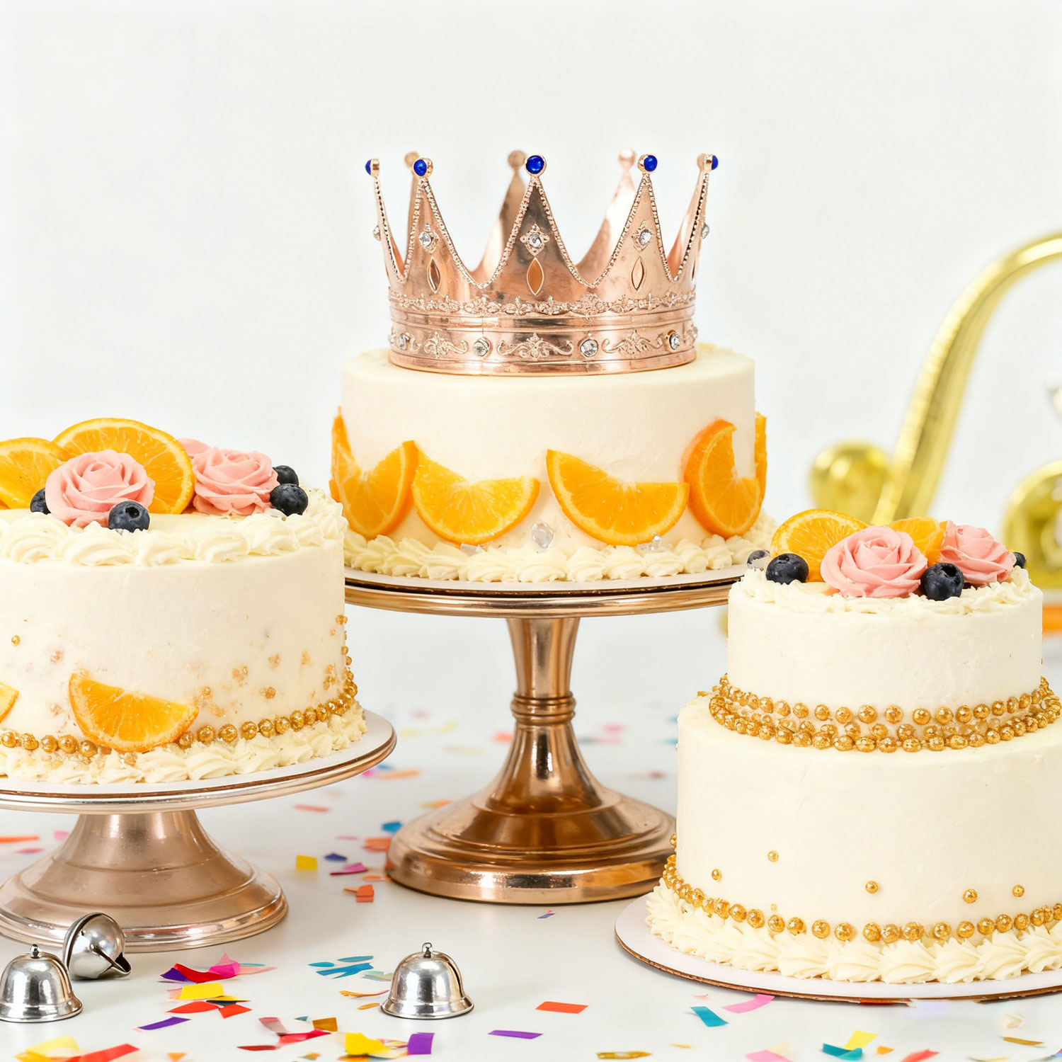 Alloy Crown Decor for Birthday Cake - Round Design, as King's Crown for Role - playing, Party Hair Ornament