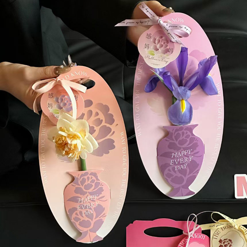 Oval Floral Gift Card Holders – Elegant Flower Bouquet Sleeves for Wedding, Anniversary, Birthday Party Decor, Flower Arranging, Card Display & Creative Packaging