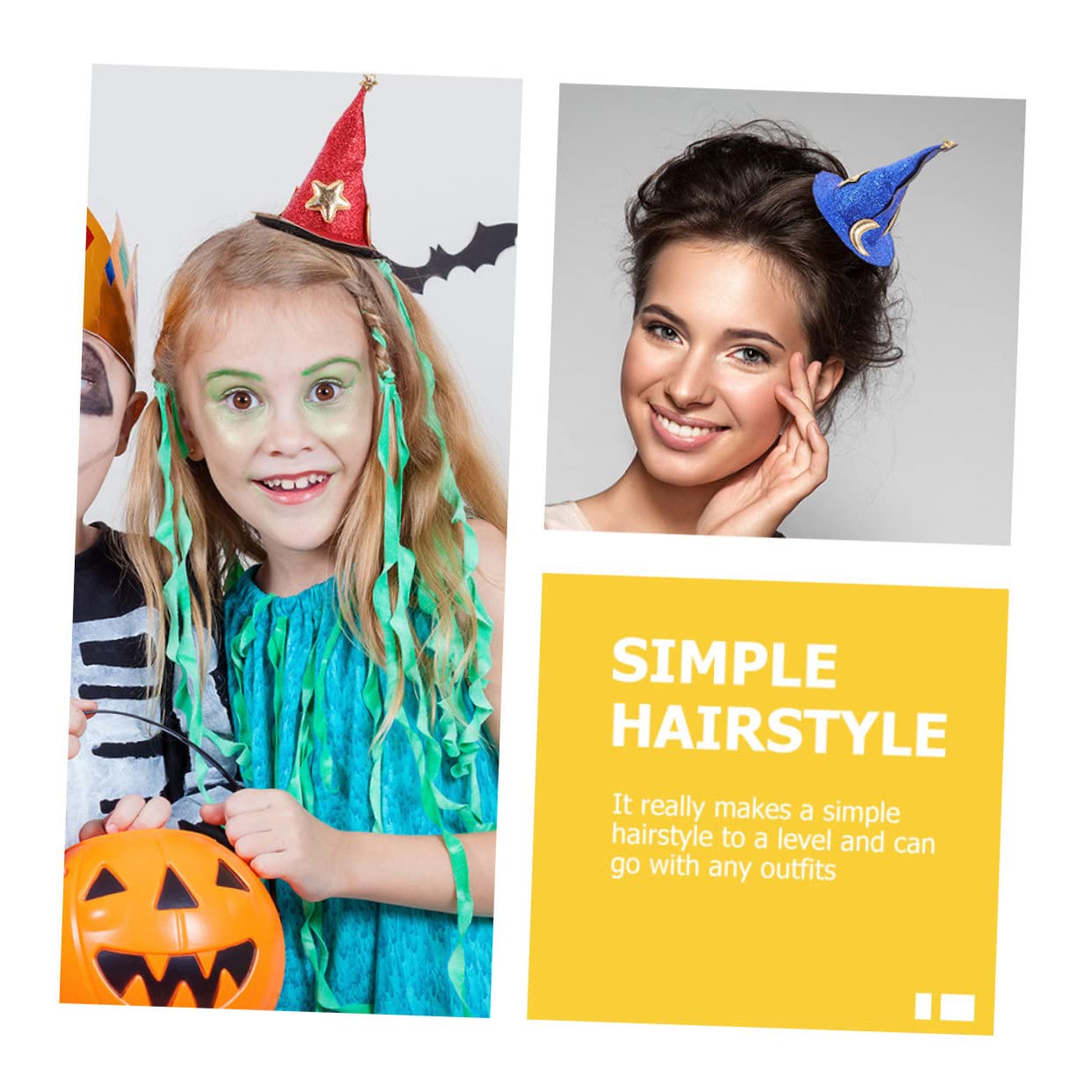 20 Pcs Halloween Hair Clips Mini Witch Hat Clip Halloween Barrettes Little Girl Mini Top Hats Mini Witch Hats Makeup Hair Clips Blue Decor Hair Clasp Outdoor Womens Hairpin Cloth