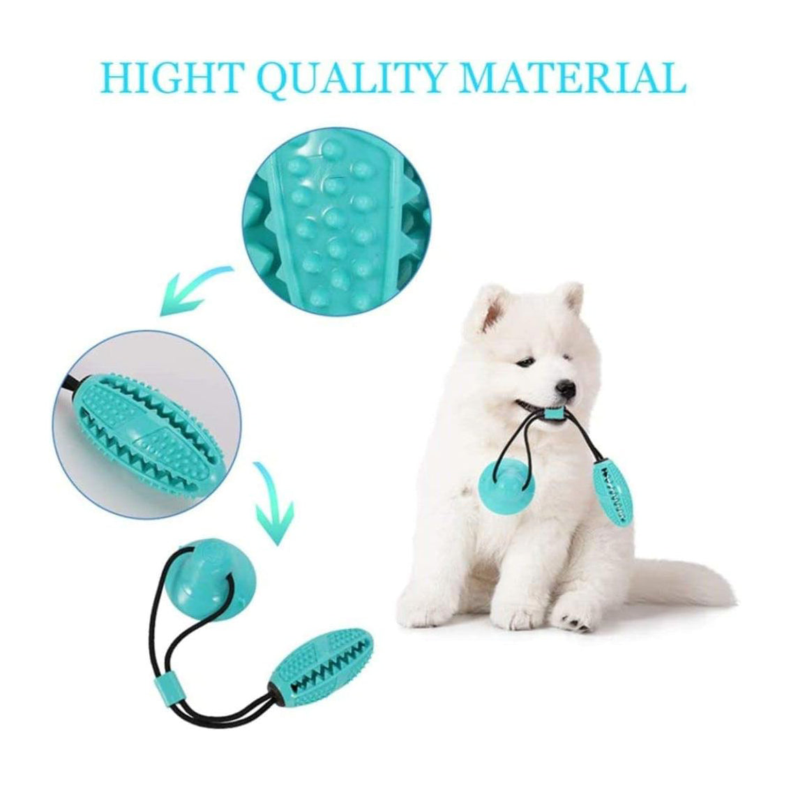 Multifunction Pet Molar Bite Toy, Juguete Mordedor Mascota, Juguete Multifuncional para Mordedura De Molar, Mordedura De Perro del Entrenamiento con Ventosa,Blue