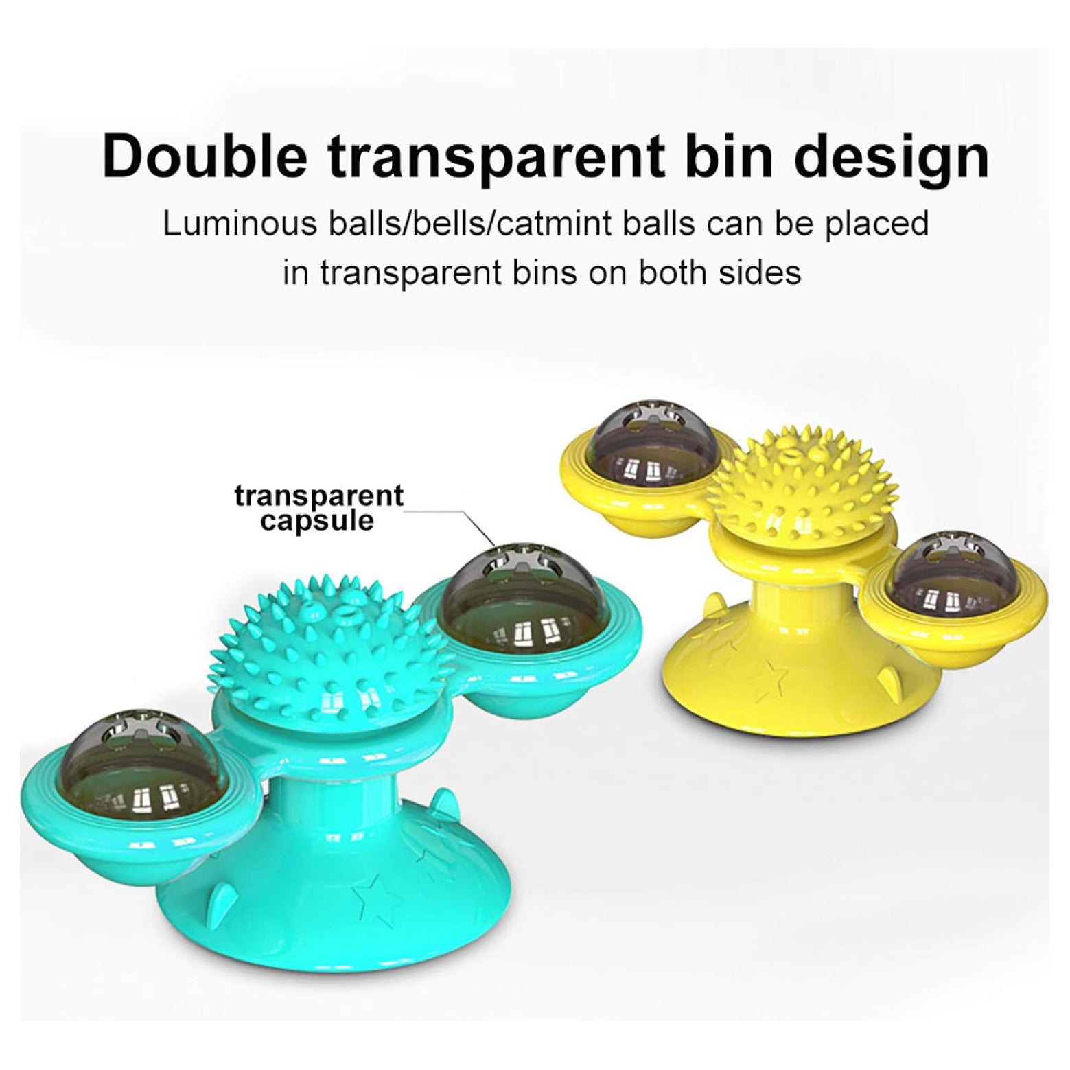 Interactive Toys for Cats, Play Cat Toy Pet Cats Puzzle Training Turntable Windmill Ball Teaser Whirling Interactive Toy for Indoor Cat and Kitten Exercise - Random Color