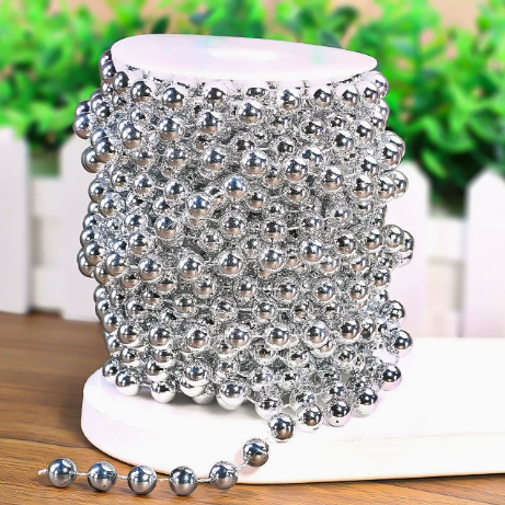 6-14mm Artificial Pearl Bead Garland Strand, Continuous Plastic Pearl String for Wedding Party Decor, DIY Craft, Wreath & Bouquet Embellishment