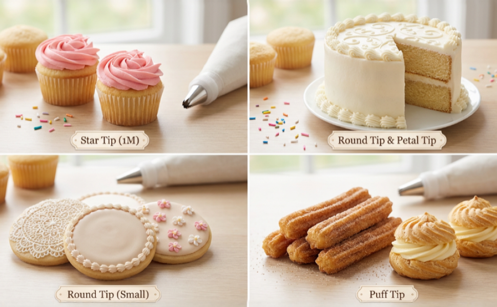 Reusable Piping Bags and Tips Set