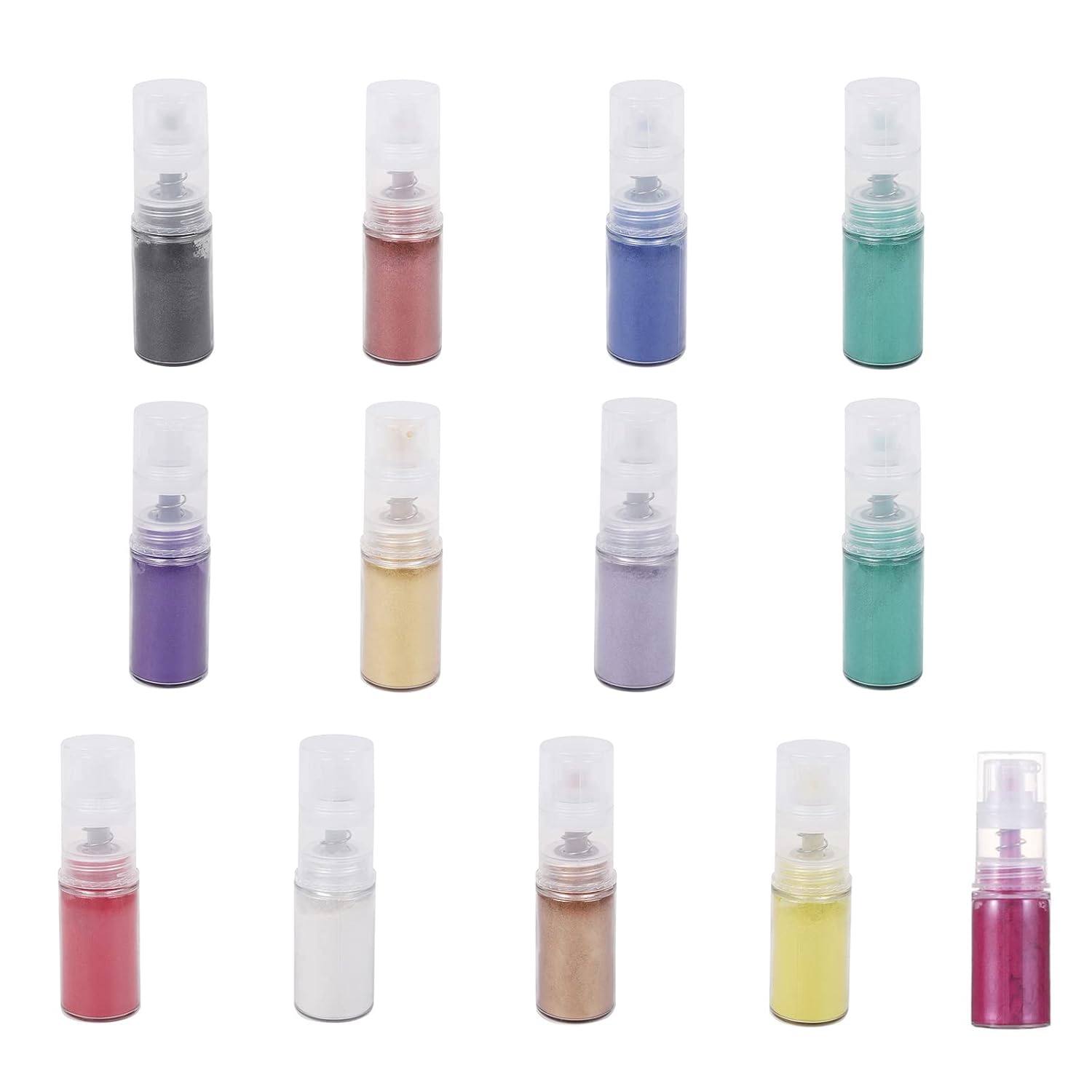 Luster Dust Edible Food Grade Edible  Dust Powder in Spray Bottle Edible Glitter Metallic Dusting Powder for Cake Decorating, Baking, Drinks, Fondant, Candy, Cookie-5g each