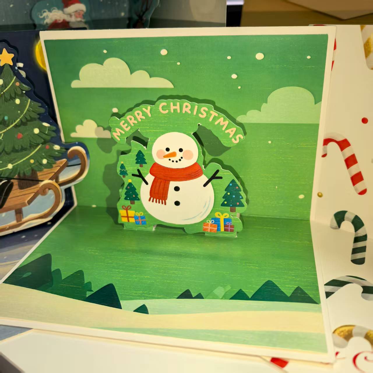 3D Pop-Up Christmas Greeting Card with Tree Design, Bulk Customizable for Corporate Gifts, Thanksgiving