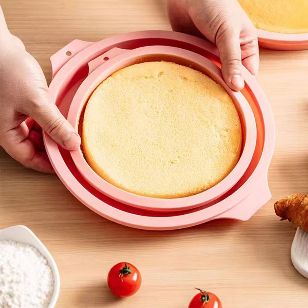 Round Silicone Cake Pan Non-Stick Food Grade Chiffon Mousse Layer Cake Baking Mold for Oven, Available in 4/6/8 Inch Sizes
