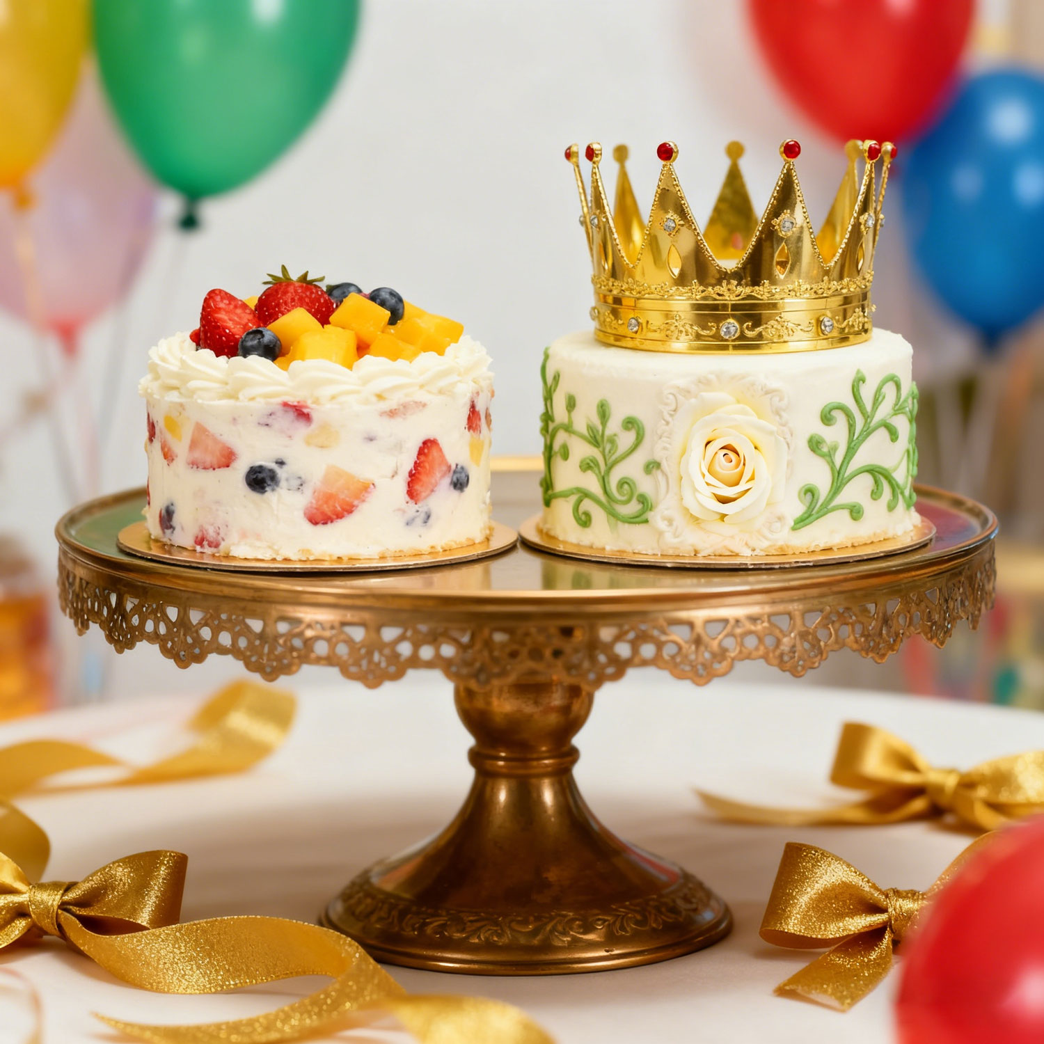 Alloy Crown Decor for Birthday Cake - Round Design, as King's Crown for Role - playing, Party Hair Ornament