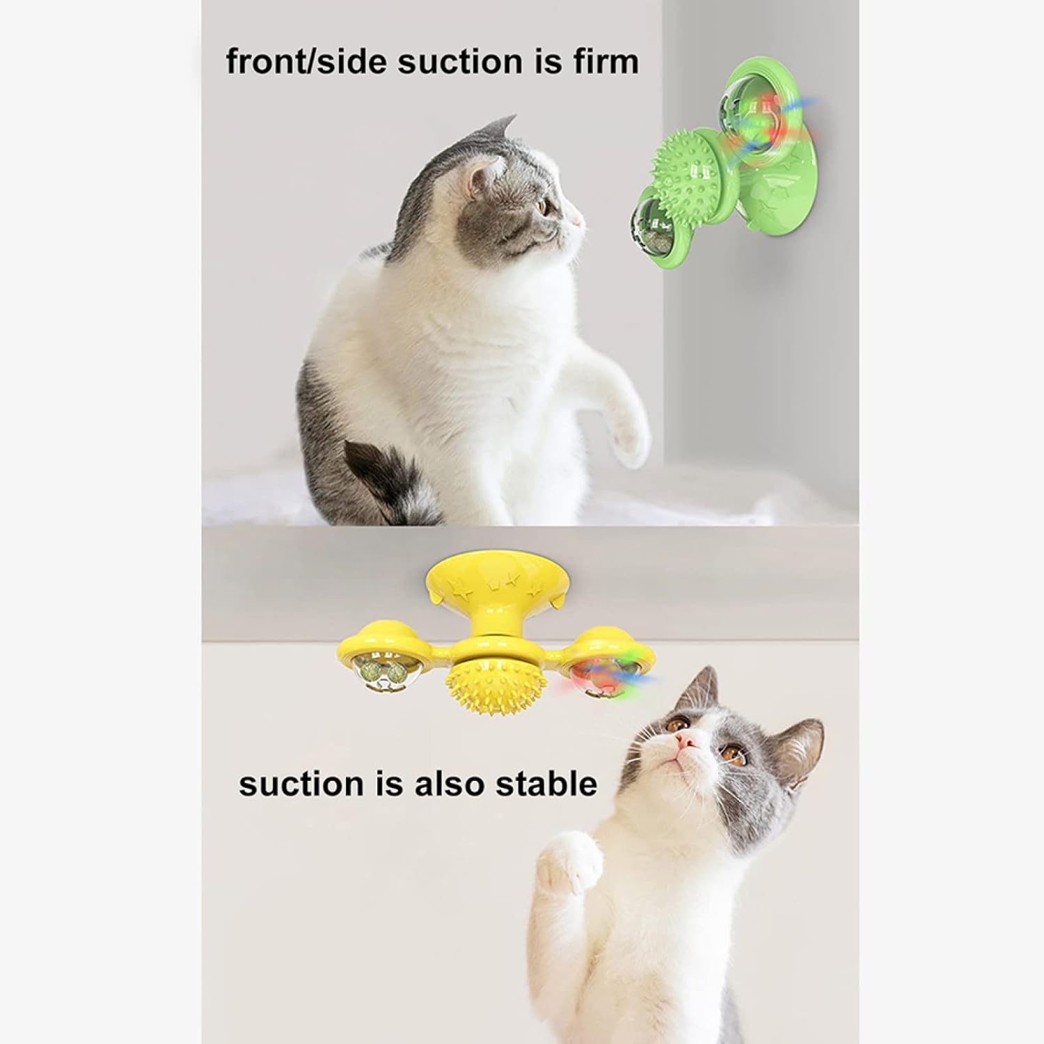 Interactive Toys for Cats, Play Cat Toy Pet Cats Puzzle Training Turntable Windmill Ball Teaser Whirling Interactive Toy for Indoor Cat and Kitten Exercise - Random Color