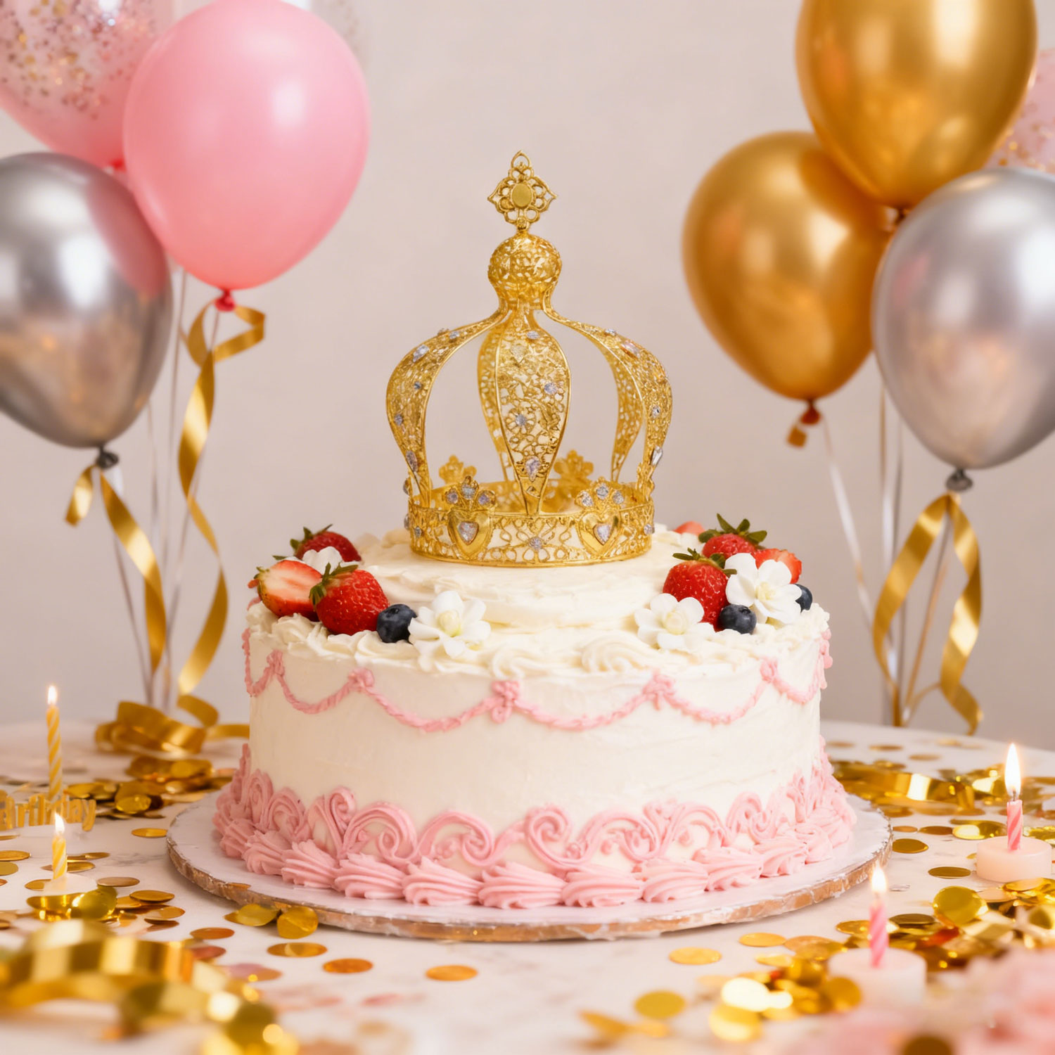 European Retro Metal Castle Tiara - Queen-Style Bold Crown, Perfect for Wedding, Holiday, Birthday | Flower Decoration & Cake Topper