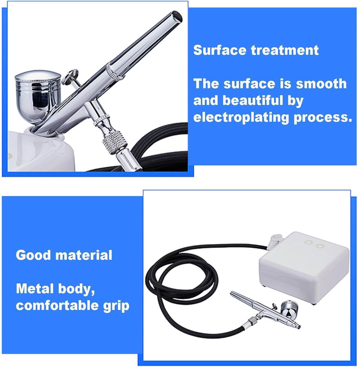 Multi-Purpose Airbrushing Tool Kit, 2-Gear Pressure Regulation, Automatic Shutdown, Touch Switch, for Airbrush Manicure, Cake Decoration, Model Painting, Art Painting