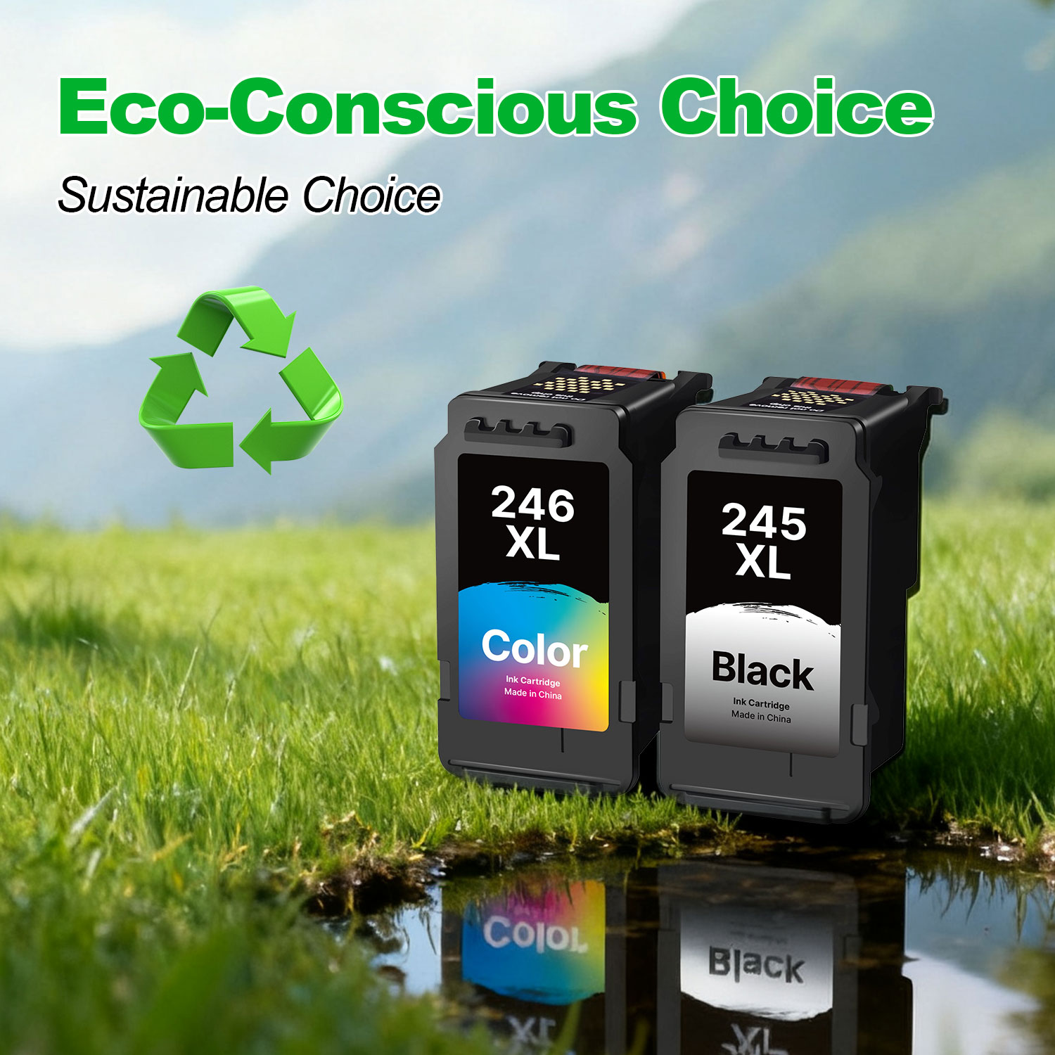 245XL Ink Cartridge Replacement for Canon 245XL 246XL Combo Pack PG-245XL CL-246XL for Pixma TR4520 TR4527 MG2522 MG2520 MX490 MX492 TS202 TS302 TS3320 MG2920 Printer (Black, Color)