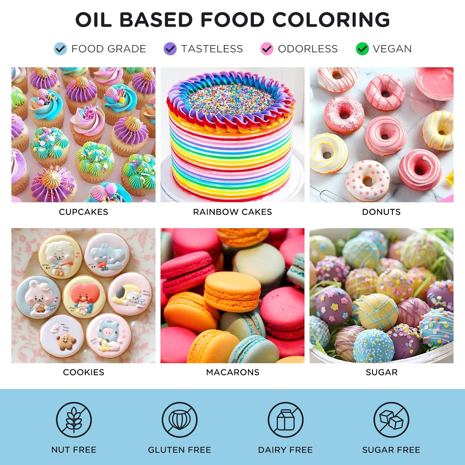 Oil Based Food Coloring for Chocolate 27 Colors Edible Food Dye for Sugar Candy Melts, Vera Oil Frosting Icing Dye for Baking Cookies Fondant Food Color for Cake Decorating