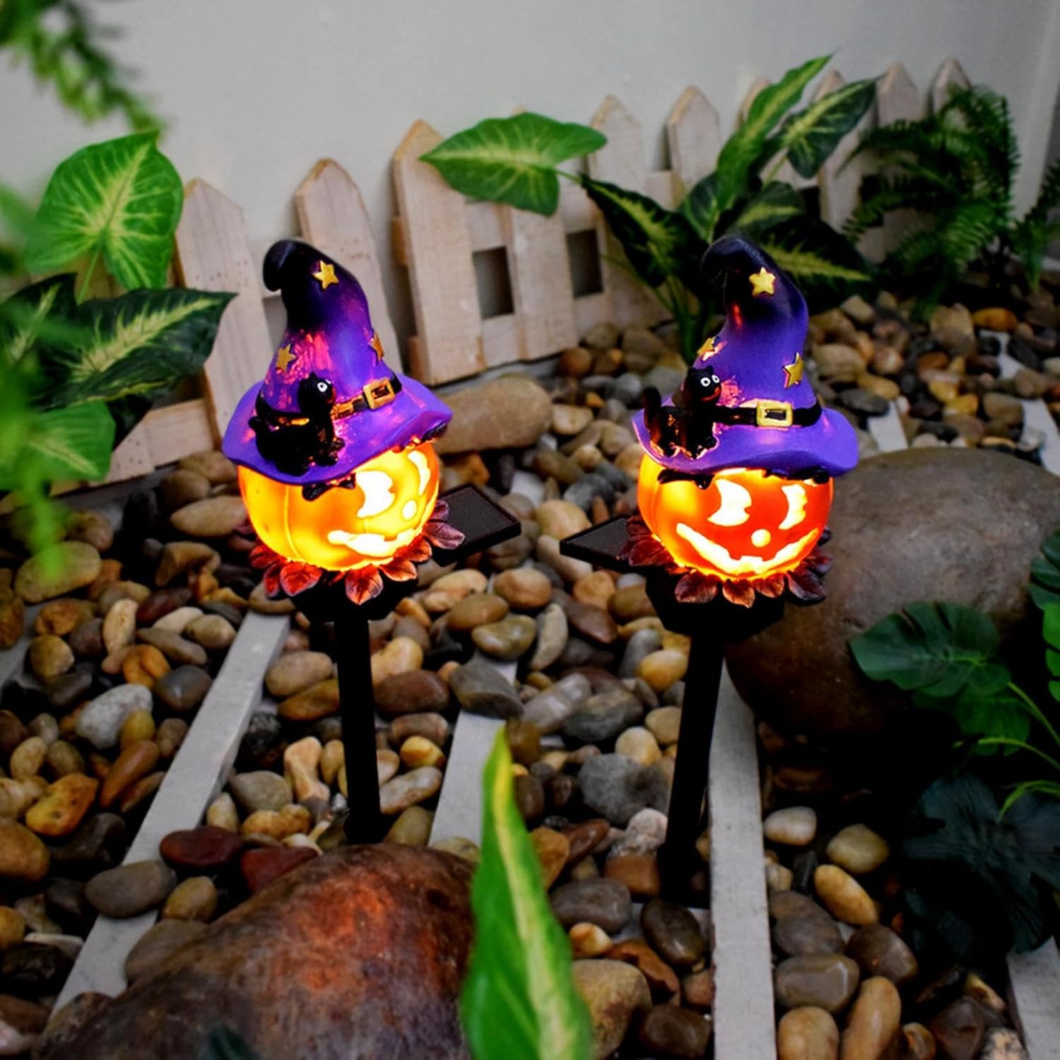 Halloween Decorations, Halloween Yard Stakes Lights, Halloween Decorations Outside Solar Lights, Holiday Party Home Haunted House Yard Art for Lawn Yard Indoor Outdoor