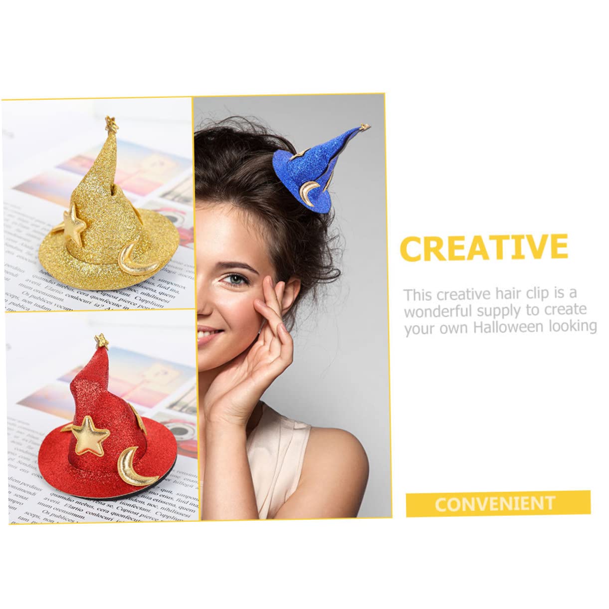 20 Pcs Halloween Hair Clips Mini Witch Hat Clip Halloween Barrettes Little Girl Mini Top Hats Mini Witch Hats Makeup Hair Clips Blue Decor Hair Clasp Outdoor Womens Hairpin Cloth