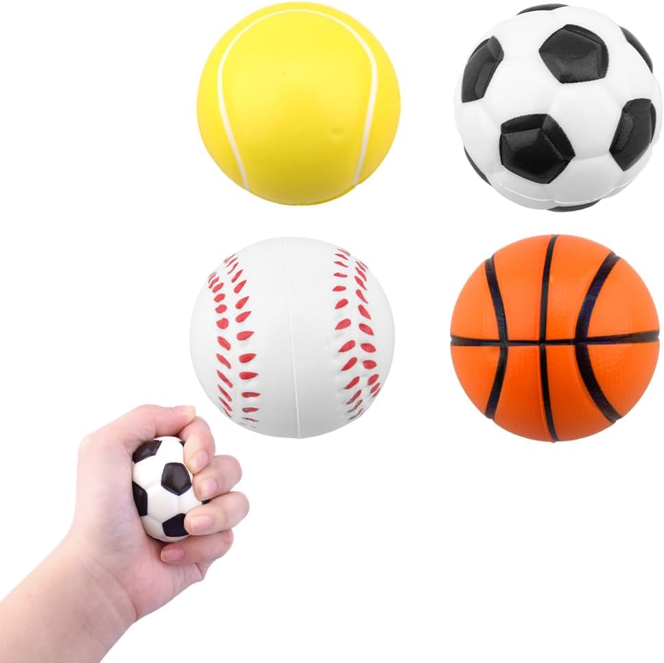 63mm PU Stress Ball Soccer Basketball Tennis Baseball Foam Squeeze Ball Kids Toy