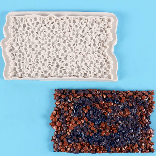 Silicone Beaded & Textured Fondant Mold, Faux Gemstone & Knitted Pattern Mat for Cake Decorating