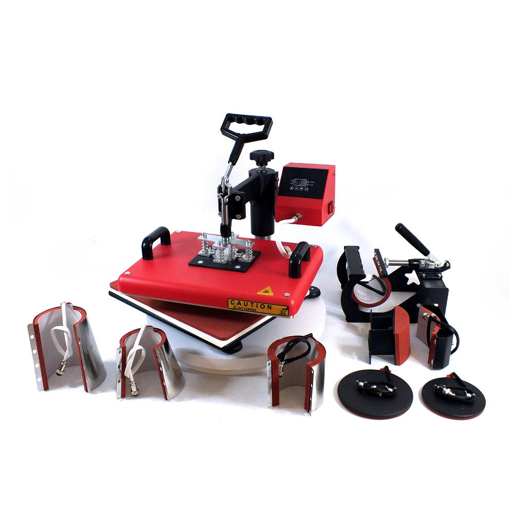 Multi-Function Heat Press Combo Machine | 8-in-1 Sublimation Transfer Press for T-Shirts, Mugs, Hats, Plates & Crafts