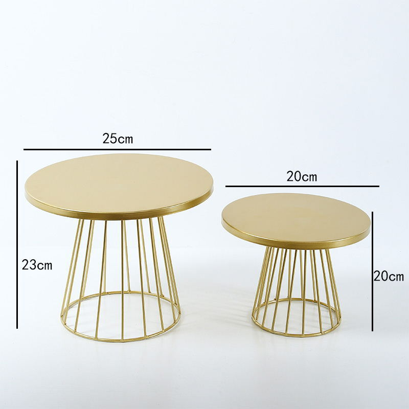 2-Piece Gold Tiered Cake Stand Set - Elegant Wedding & Birthday Dessert Display for Cakes and Cupcakes