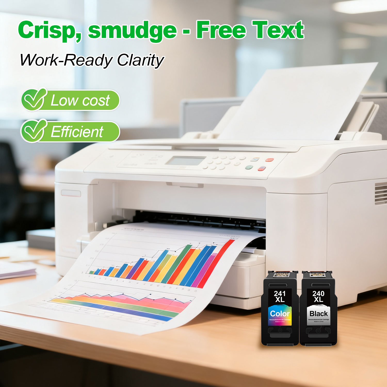 PG-240 XL/CL-241 XL Ink Cartridges for Canon 240XL 241XL Combo Pack Cannon Printer Ink 240 241 for PIXMA MG3620 MG3600 MG3520 TS5120 MG2120 MG3220 MX472 MX452 MX512 (Black & Color)