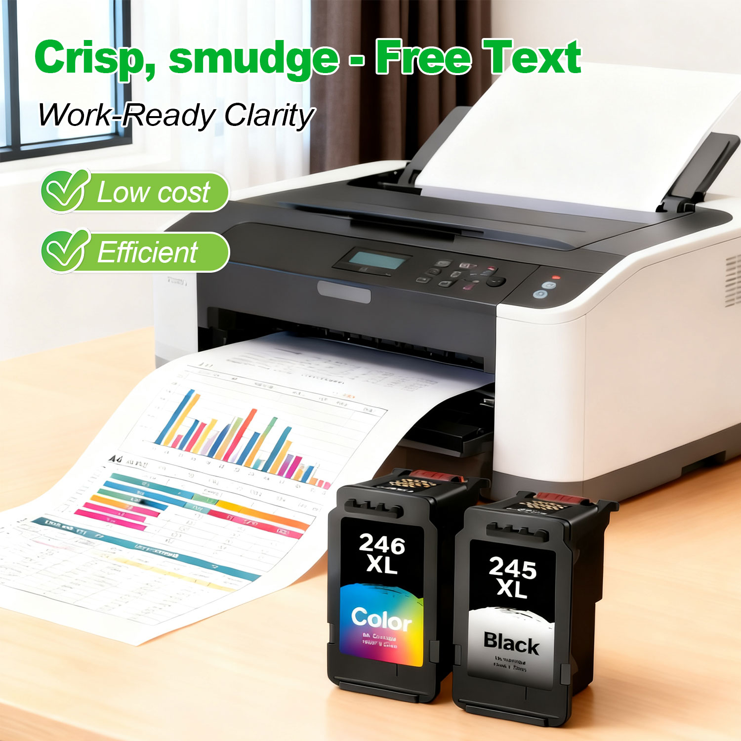 245XL Ink Cartridge Replacement for Canon 245XL 246XL Combo Pack PG-245XL CL-246XL for Pixma TR4520 TR4527 MG2522 MG2520 MX490 MX492 TS202 TS302 TS3320 MG2920 Printer (Black, Color)