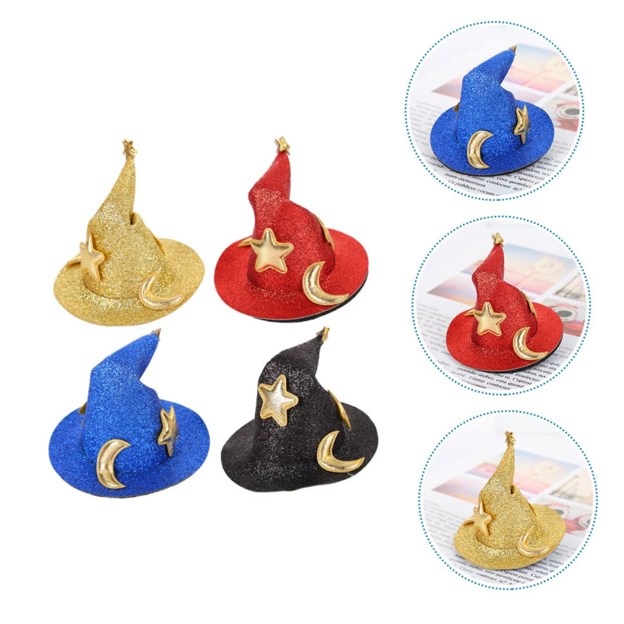 20 Pcs Halloween Hair Clips Mini Witch Hat Clip Halloween Barrettes Little Girl Mini Top Hats Mini Witch Hats Makeup Hair Clips Blue Decor Hair Clasp Outdoor Womens Hairpin Cloth