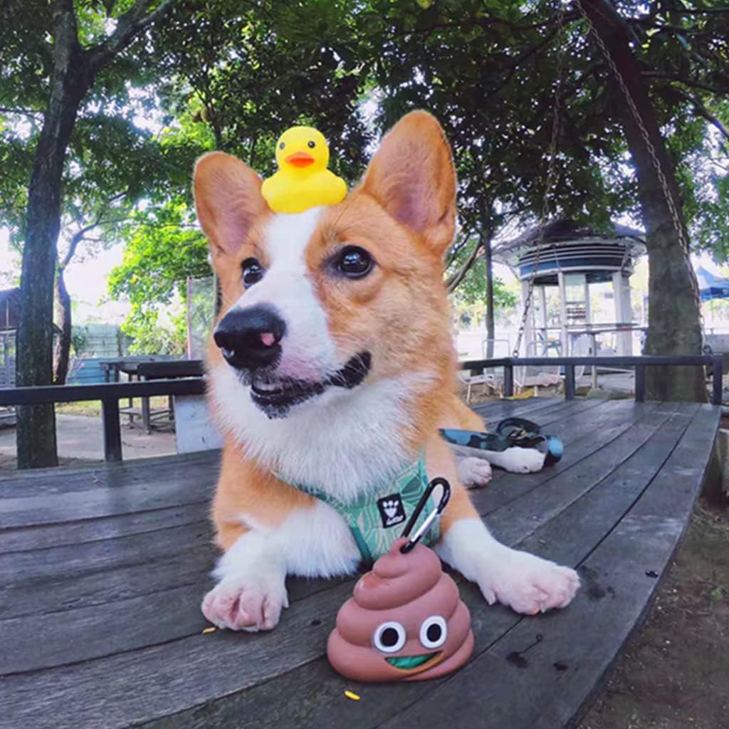 Funny Dog Poop Bag Holder for Leash Sturdy Dog Poop Bag Dispenser for Dog Waste Bags Includes 1 Roll 15 Bags