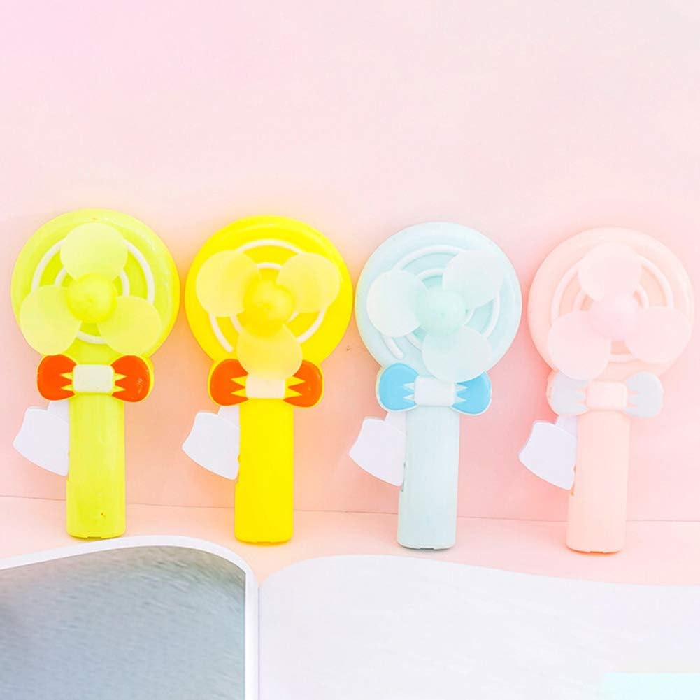 Handheld Face Fan, Cute Lollipop Handheld Manual Fan Mini Portable Hand Pressure Children Kids Toy - Random Color