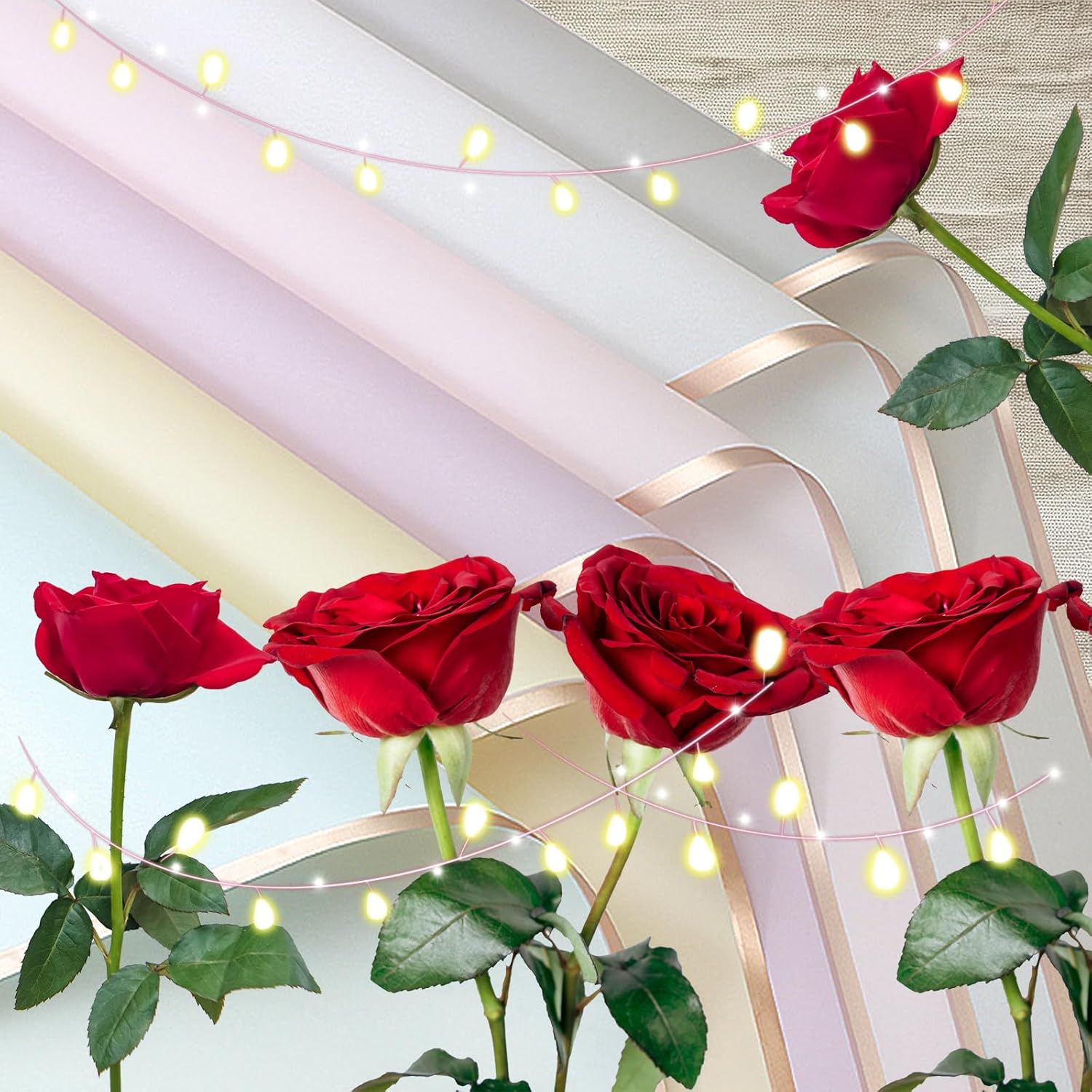 20 Sheets 23 x 23 inch Bouquet Wrapping Paper, Waterproof Flower Wrapping Paper Floral Packing for Wedding Valentines Day Birthday Gift DIY Black