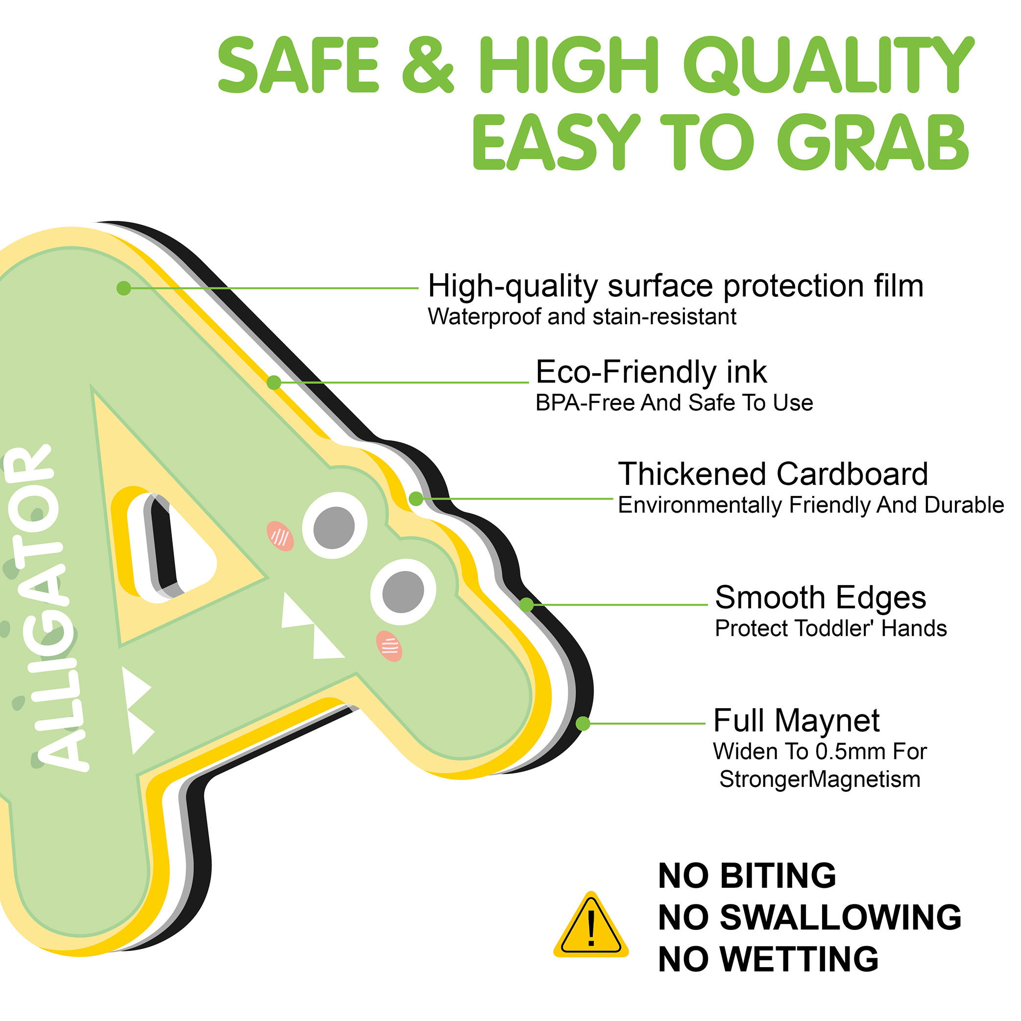 43-Piece Animal-Shaped Soft Magnetic Letter & Number Fridge Magnets - Kids Educational Early Learning Toy