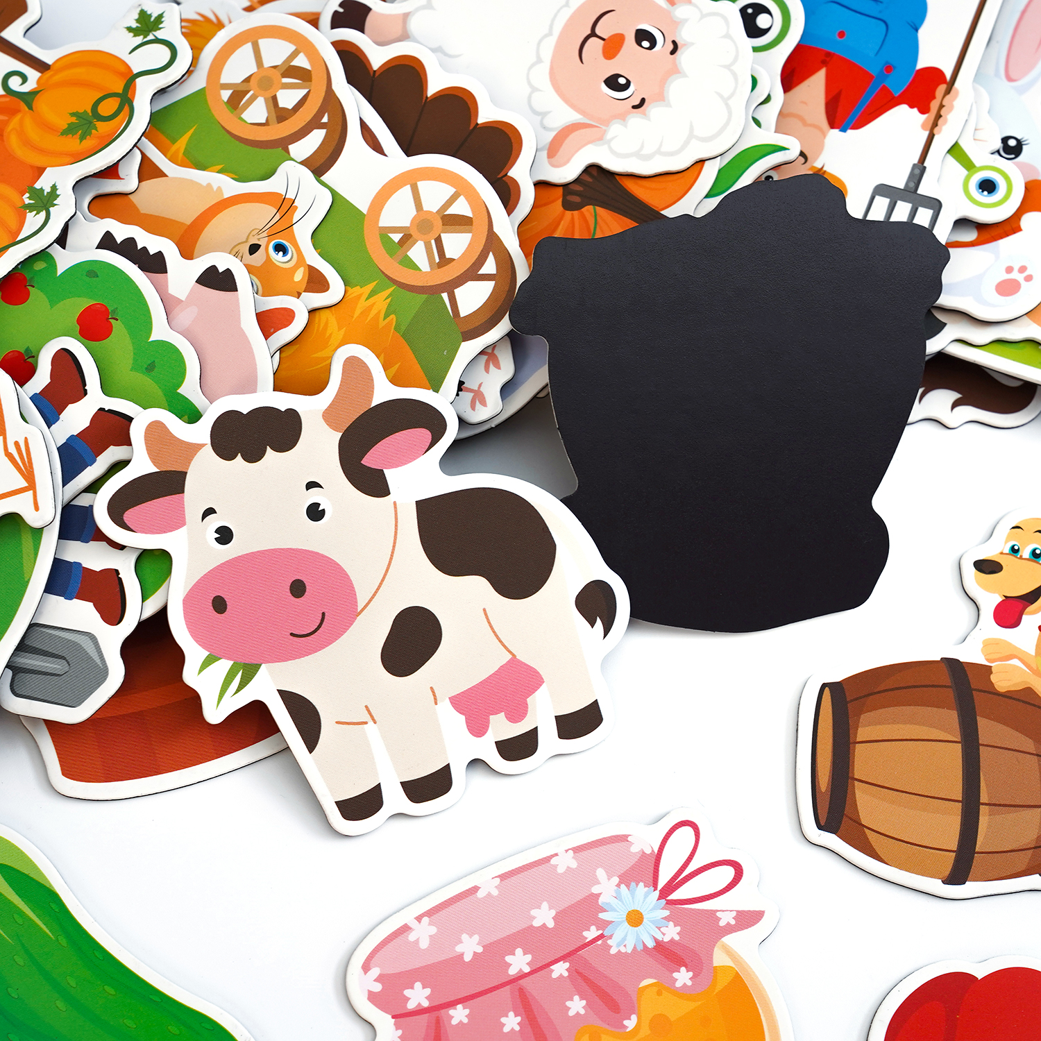Farm Theme Soft Magnet Set | Vegetables Fruits & Farm Animals Fridge Magnets, Educational Magnetic Toys for Kids & Refrigerator Decor