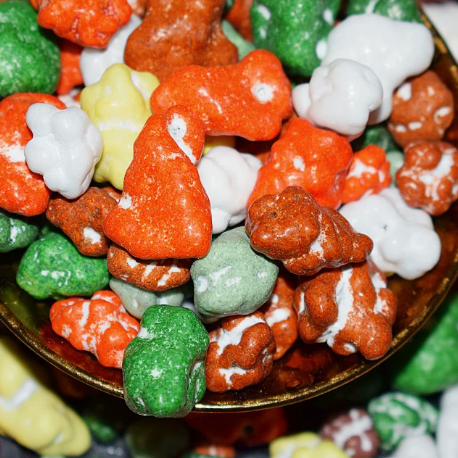 Bulk Colorful Coated Chocolate Candies, 5 lbs Assorted Shapes (Heart, Olive, Stone, Button) Milk Chocolate Treats