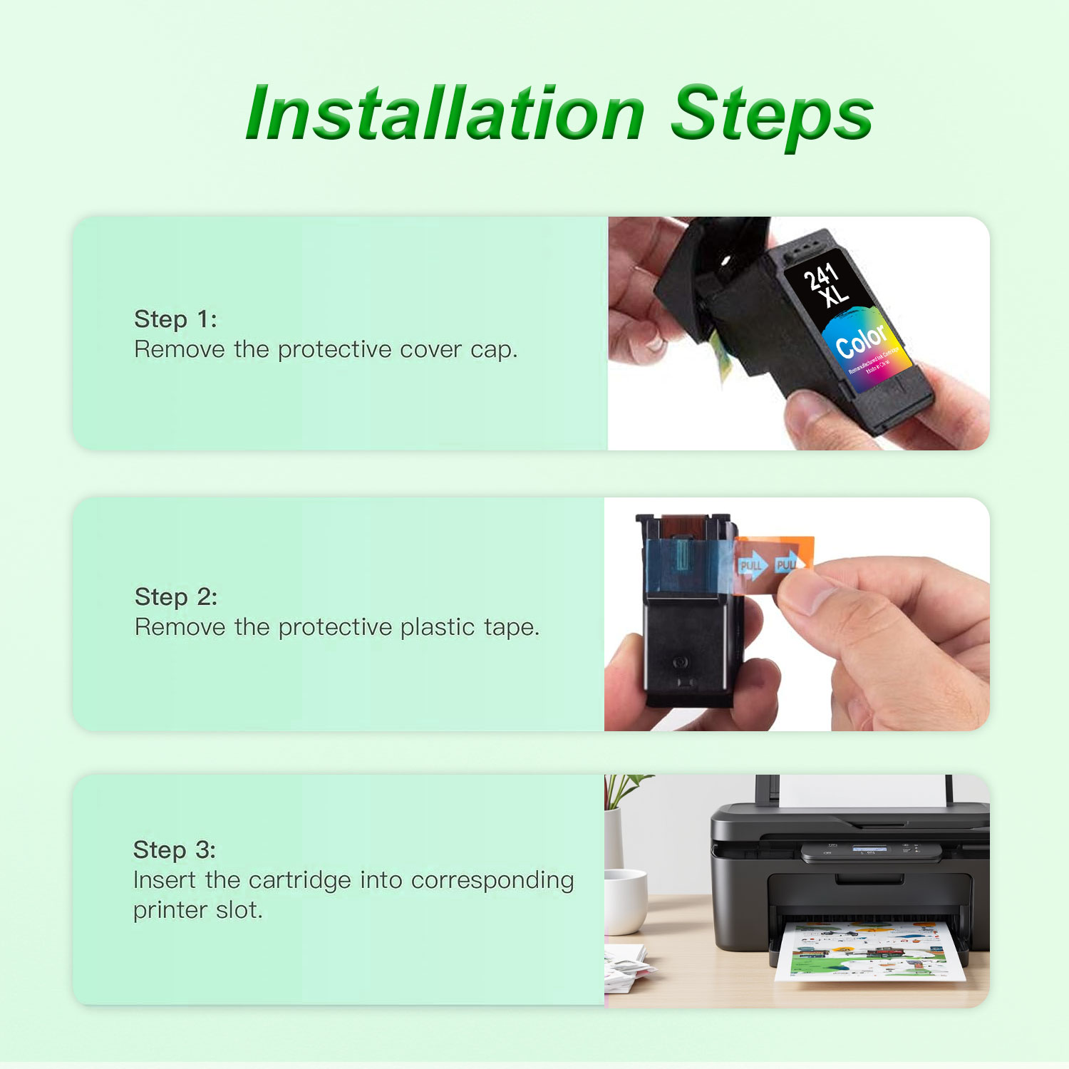 PG-240 XL/CL-241 XL Ink Cartridges for Canon 240XL 241XL Combo Pack Cannon Printer Ink 240 241 for PIXMA MG3620 MG3600 MG3520 TS5120 MG2120 MG3220 MX472 MX452 MX512 (Black & Color)