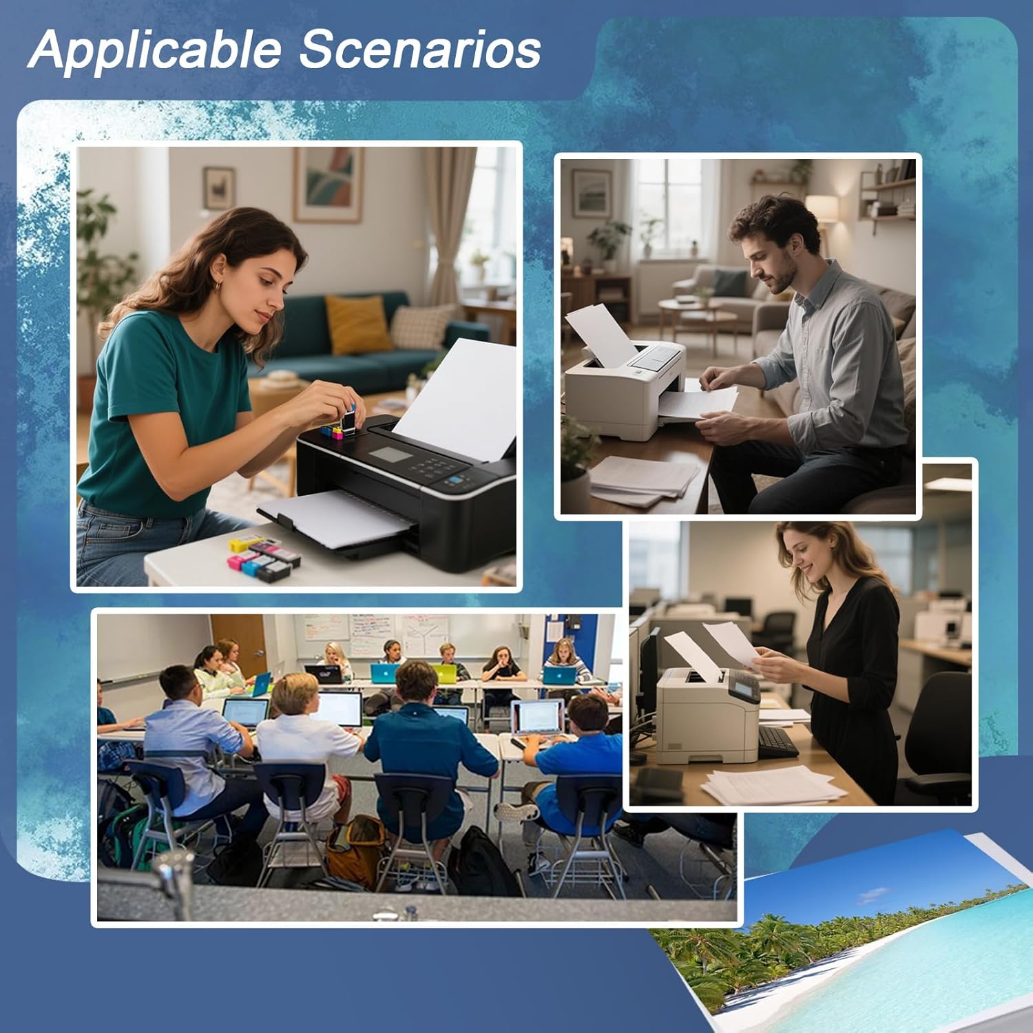 PGI-550XL/CLI-551XL Ink Cartridges Replacement for Canon PGI550XL CLI551XL PGI-550 CLI-551 Ink Cartridge Combo Pack Work for Canon Pixma MG5450 MG5550 Printers