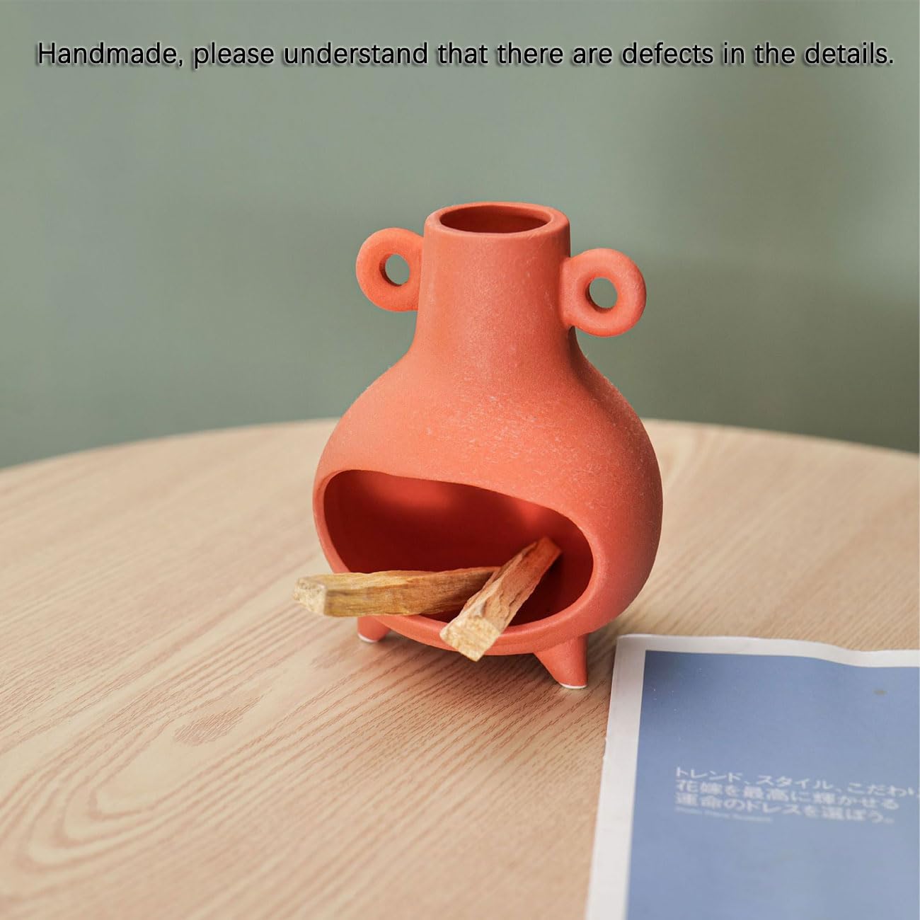 Handmade Palo Santo Holder, Meditation Incense Holder As Gift for Yoga Aromatherapy, Ceramic Incense Diffuser for Palo Santo Sticks Sage Tealight Wax and Cones Powder Stick Coil Incense