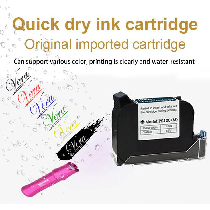 Portable Mini Handheld Inkjet Printer  for All Surfaces with Black Fast-Drying Ink Cartridge, 2.8'' Touch Screen Compact Coding Machine for Text, Date, Time, Barcode, Logo, QR Code, Batch Number