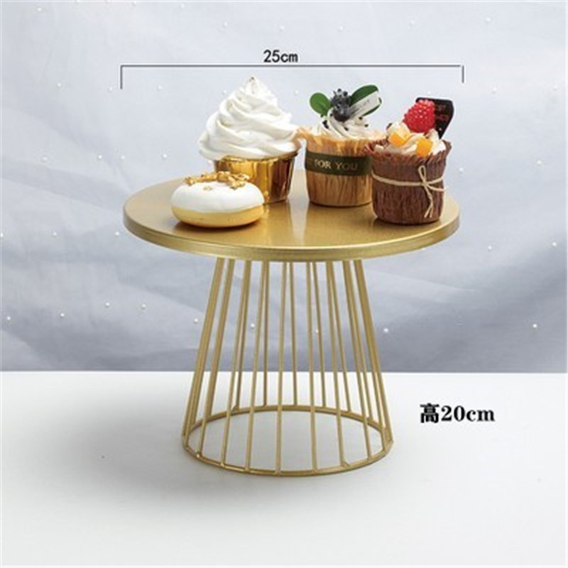 2-Piece Gold Tiered Cake Stand Set - Elegant Wedding & Birthday Dessert Display for Cakes and Cupcakes