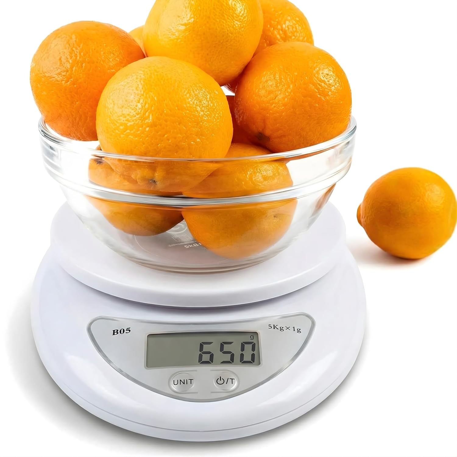 B05 Digital Kitchen Scale, 5kg/1g High Precision Food Weighing Scale with LCD Display
